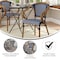 Flash Furniture Bordeaux French Bistro Stacking Chair w/Arms, Navy and White PE Rattan and Bamboo Print Alum Frame SDA-ADS642142-NVYWH-NAT-GG - alternate 8
